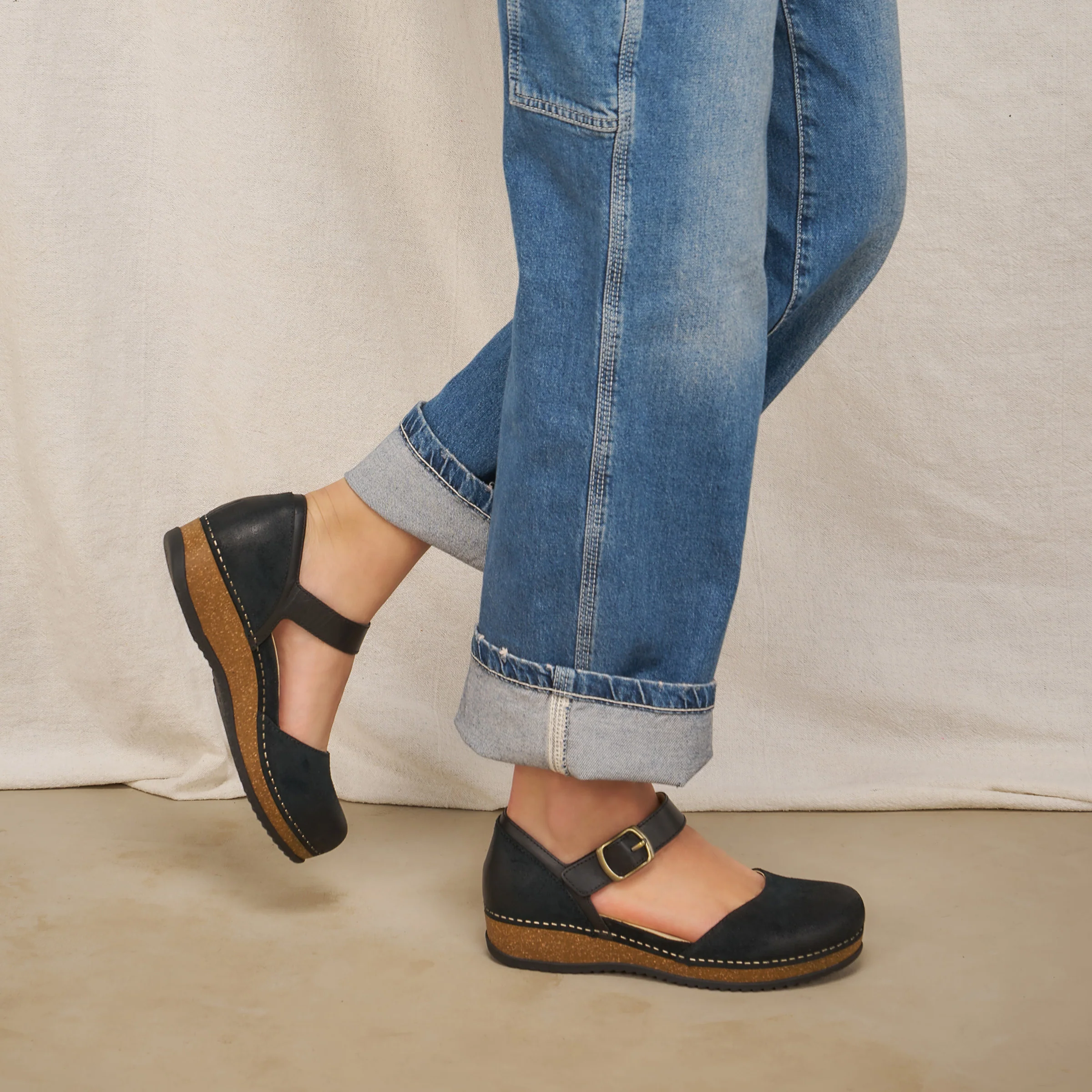 Mae Black Burnished Suede - Image 2